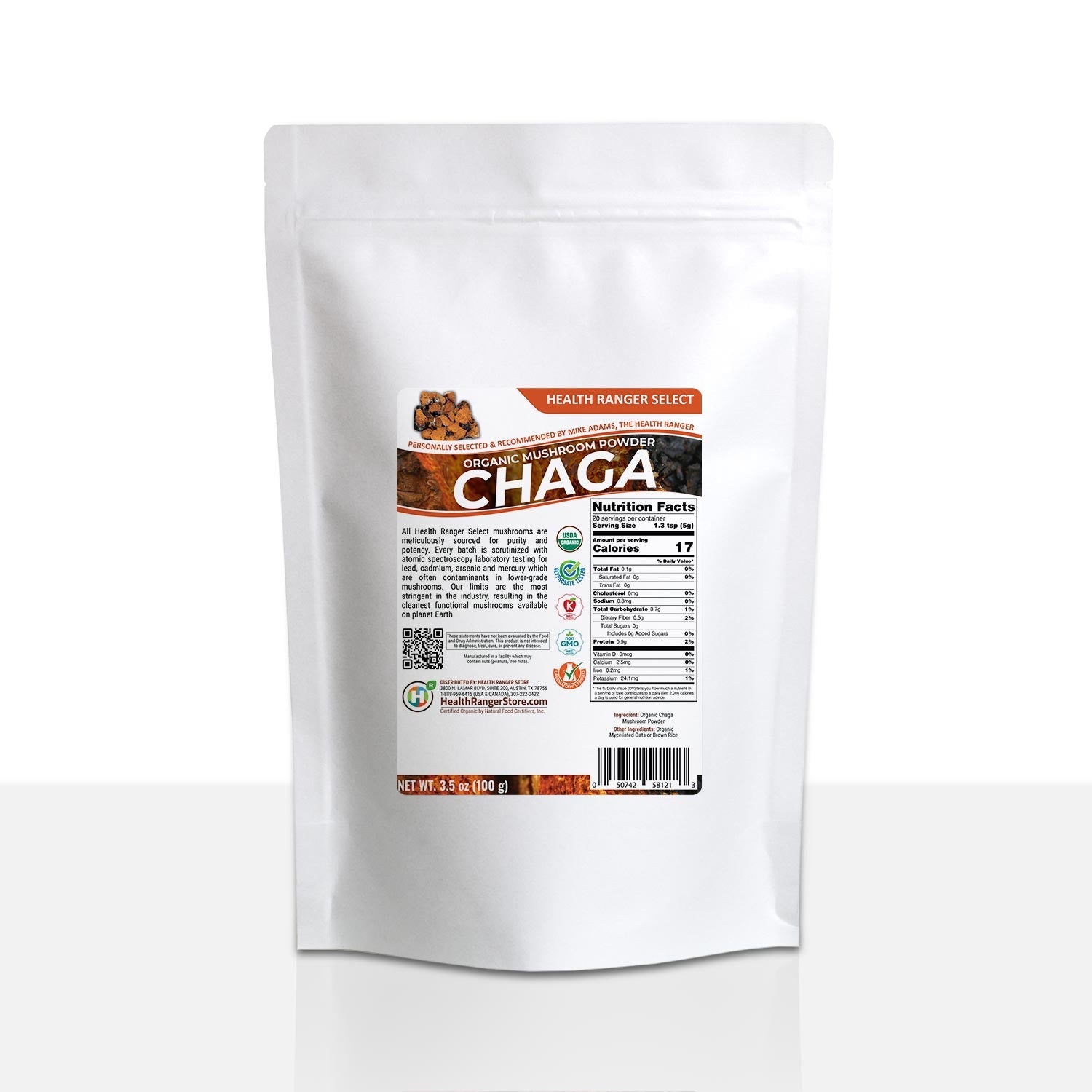 Organic Chaga Mushroom Powder 100g (3-Pack)