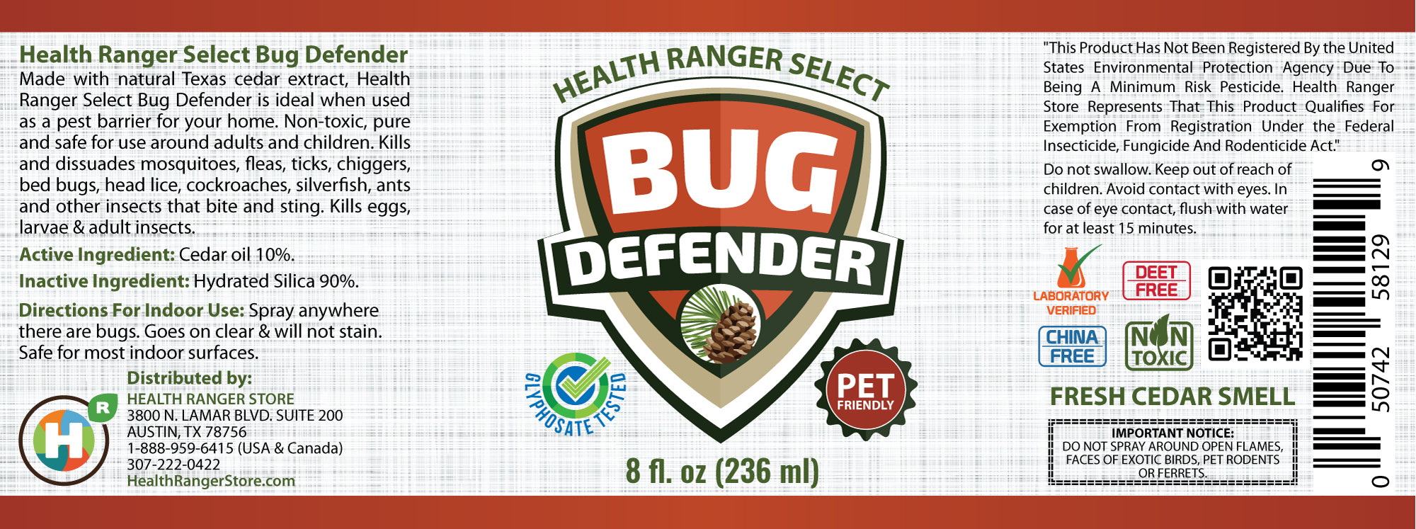 DEET-Free Bug Defender 8oz (236ml) (3-Pack)