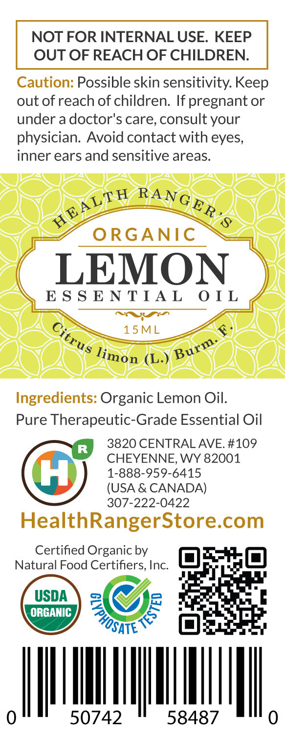 Organic Lemon Essential Oil 0.5oz (15ml) (3-Pack)