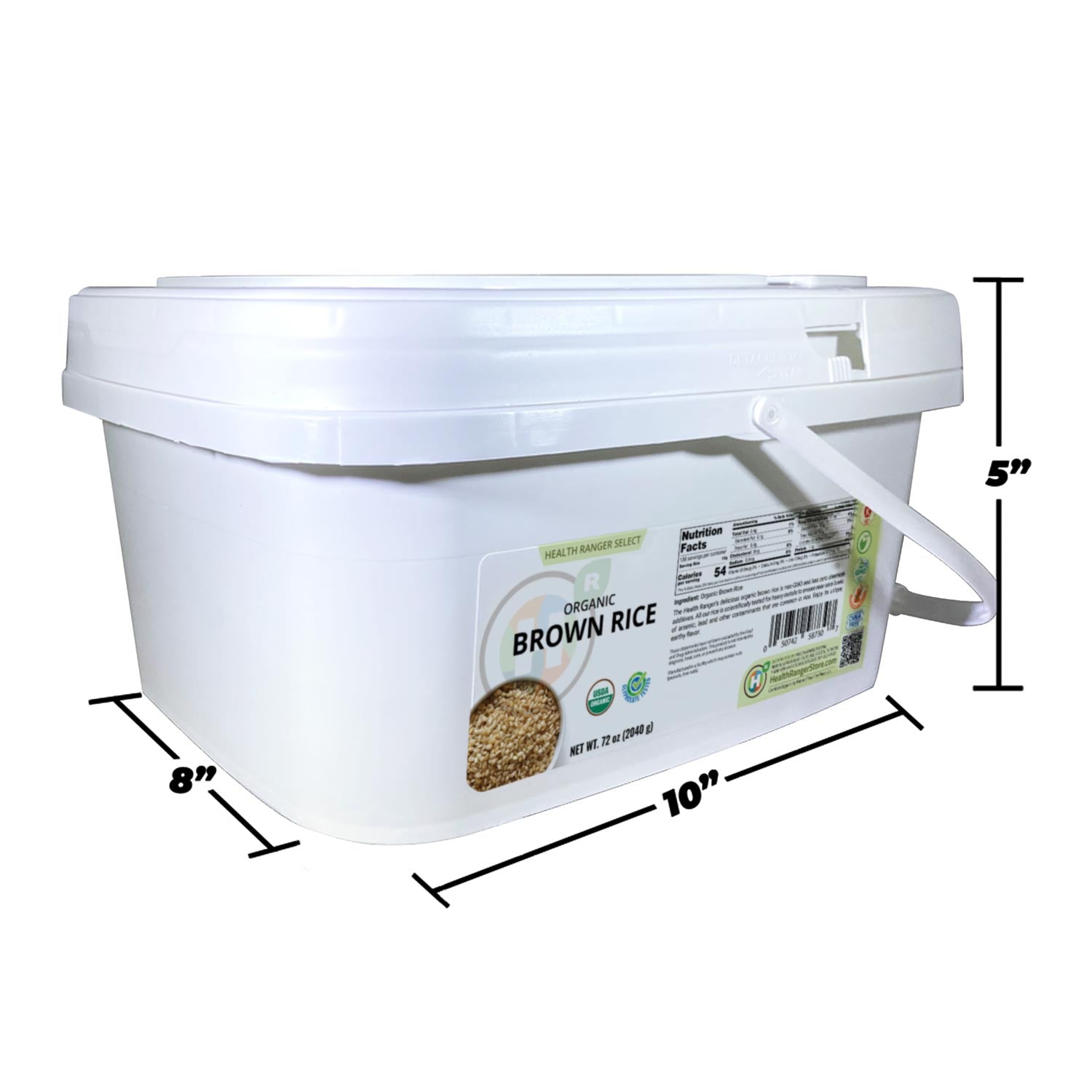 Mini-Bucket Organic Short Grain Brown Rice 72oz (2040g)