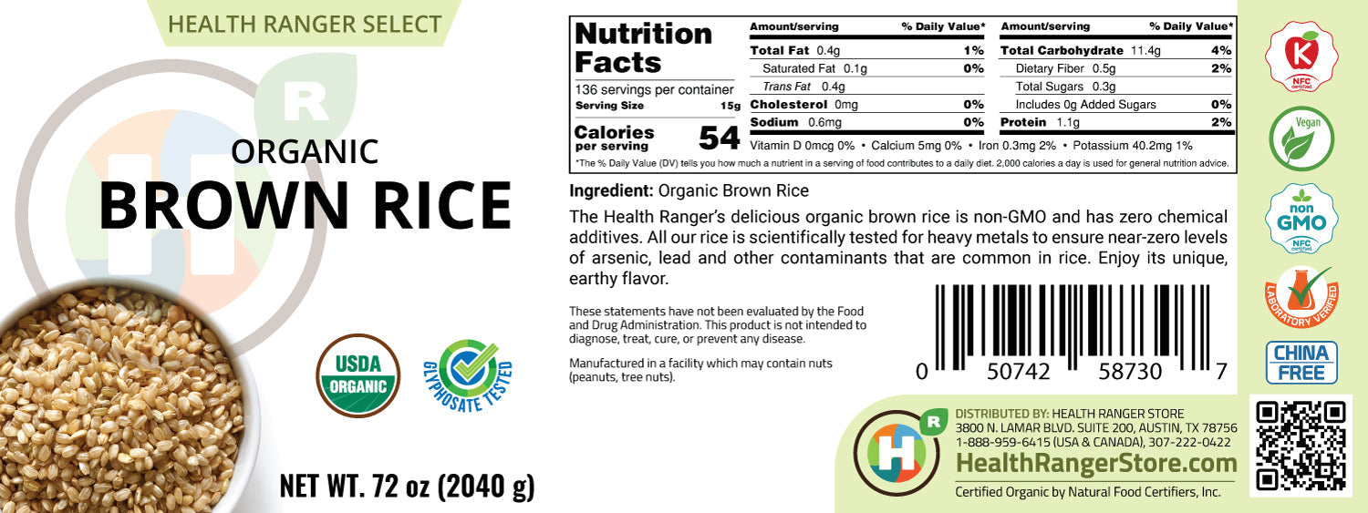 Mini-Bucket Organic Short Grain Brown Rice 72oz (2040g)