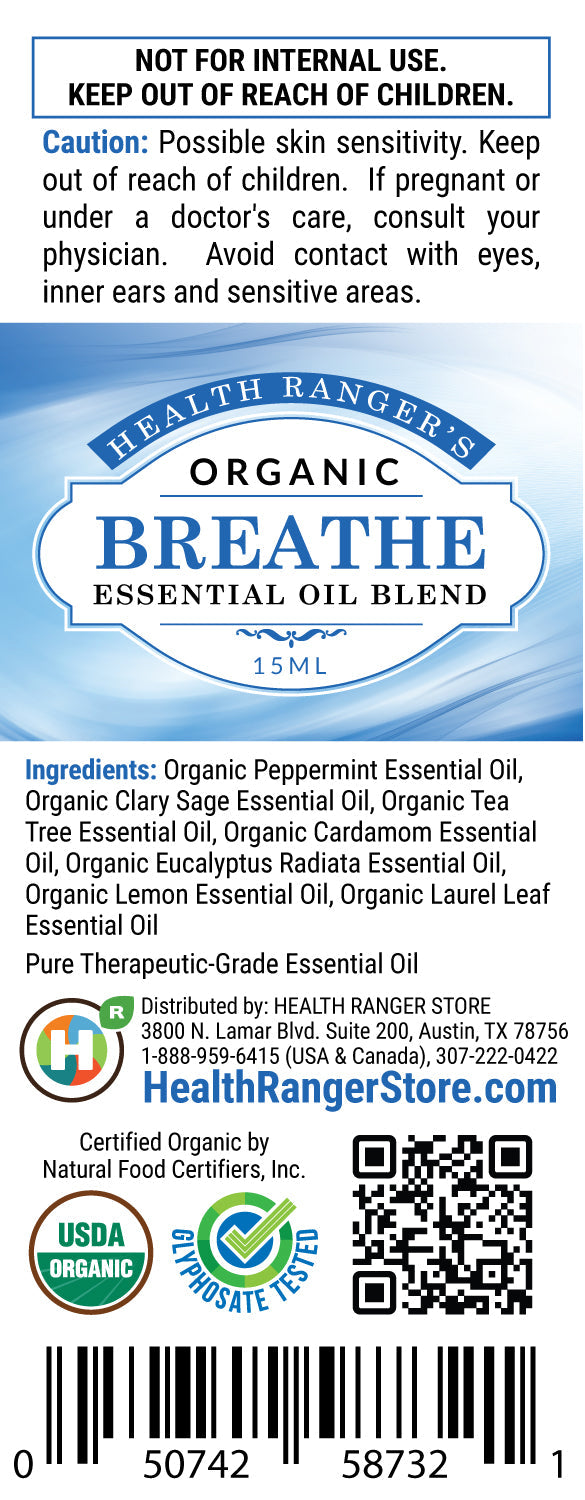 Organic Breathe Essential Oil Blend 15ml (6-Pack)