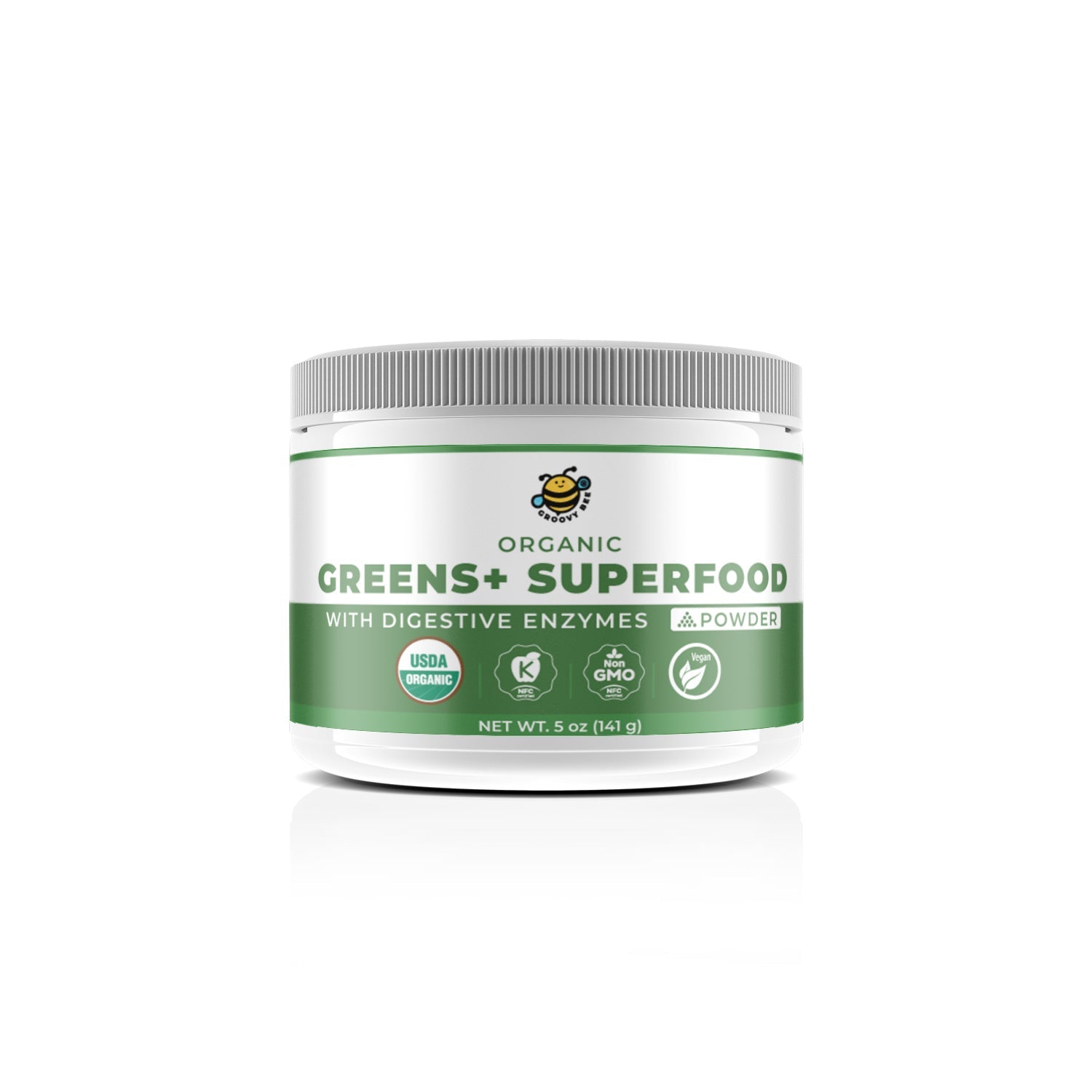 Organic Greens+ Superfood Powder With Digestive Enzymes 5 oz (141 g) (6-Pack)