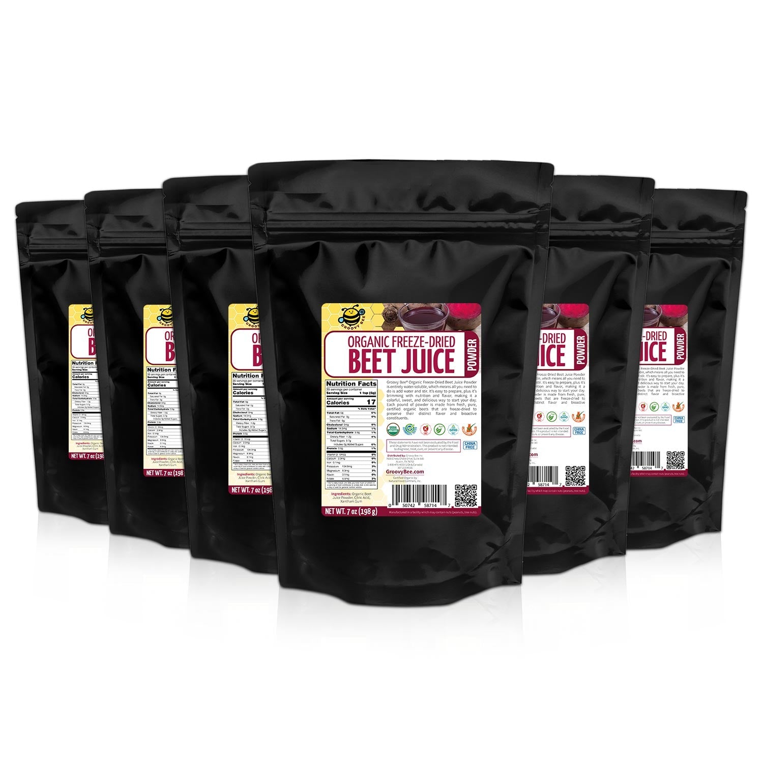 Organic Freeze-Dried Beet Juice Powder 7oz (198g) (6-Pack)