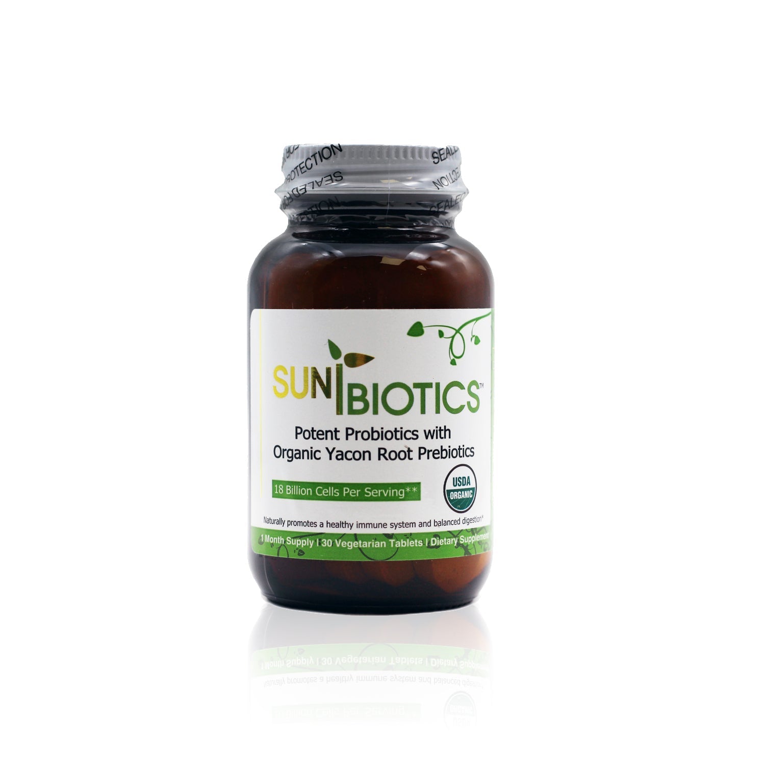 Sunbiotics Organic Potent Probiotic & Prebiotic Tablets - 30 count (3-Pack)