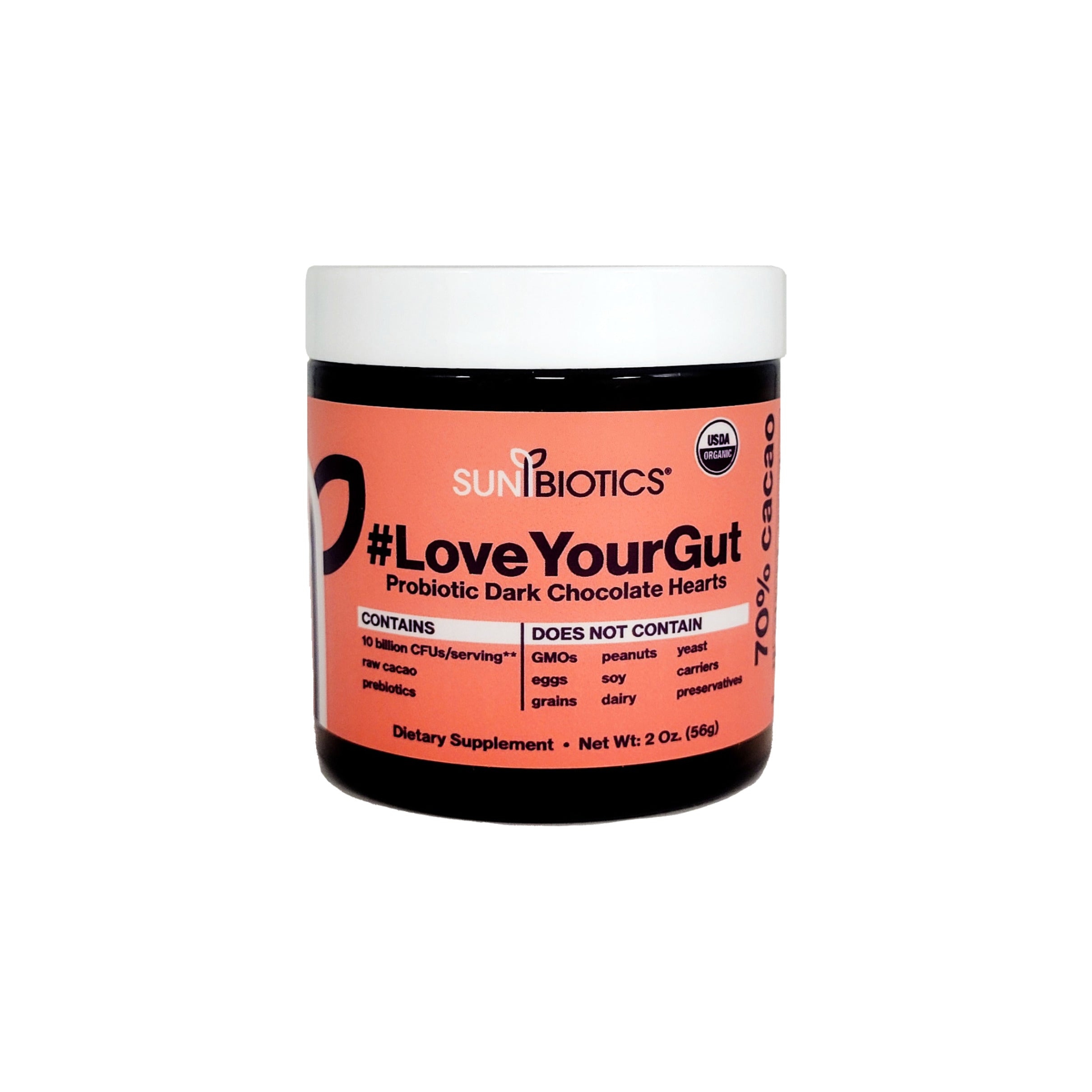 Sunbiotics Adult Probiotic Chocolate Hearts - 30 Hearts