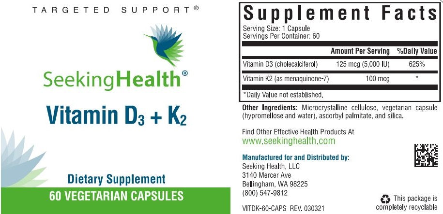 Vitamin D3 + K2 60 Capsules