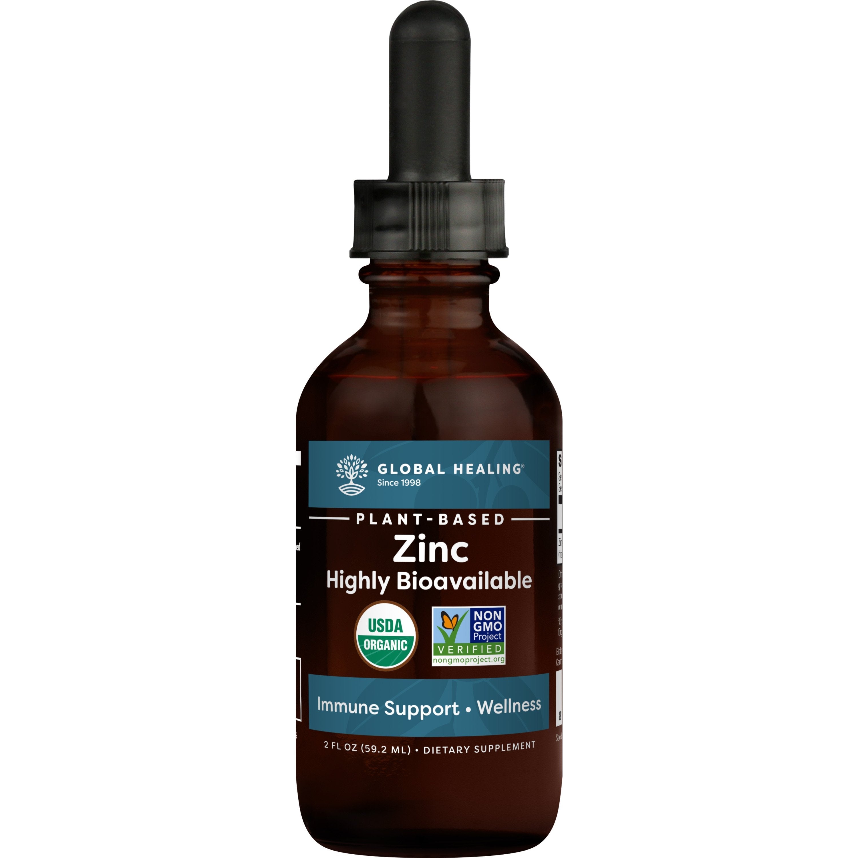 USDA Organic Liquid Plant Based Zinc 2 fl oz (59.2 ml)
