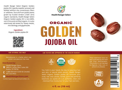 Organic Golden Jojoba Oil 4 fl oz (118ml) (3-Pack)