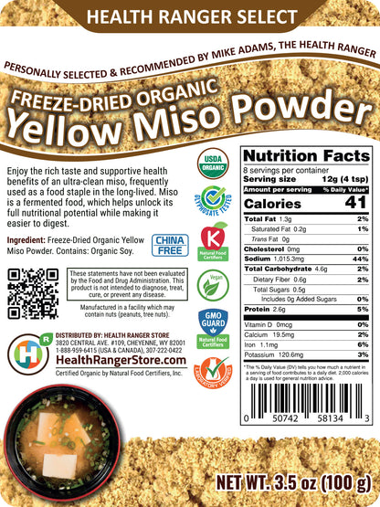Freeze Dried Organic Yellow Miso Powder 100g (6-Pack)
