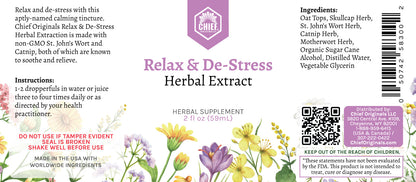 Relax &amp; De-Stress Herbal Extract 2fl oz (60ml) (3-Pack)
