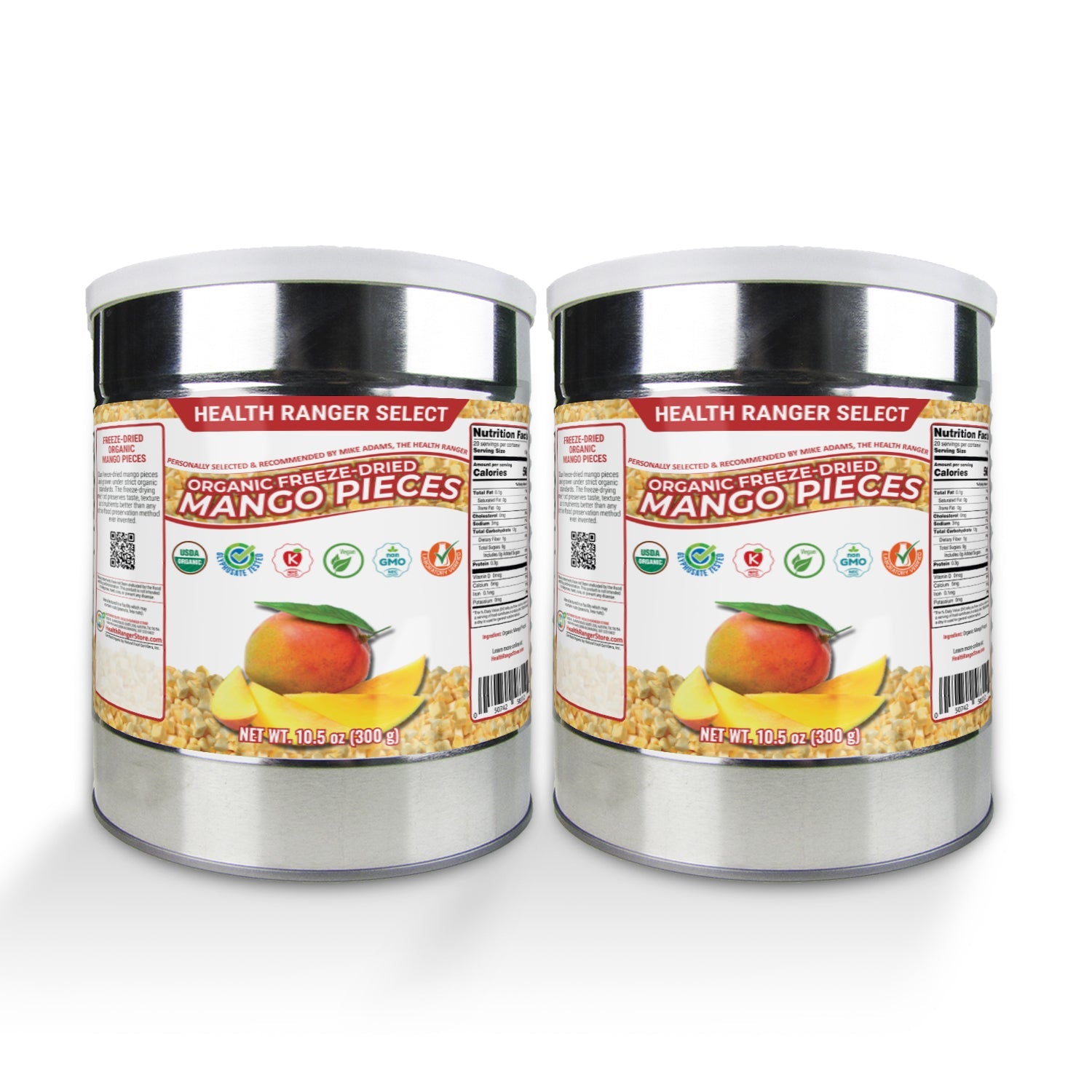 Freeze-Dried Organic Mango Pieces (10.5oz, 