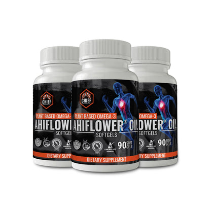 Ahiflower Oil 90 Softgels (3-Pack) - Plant-Based Omega 3-6-9