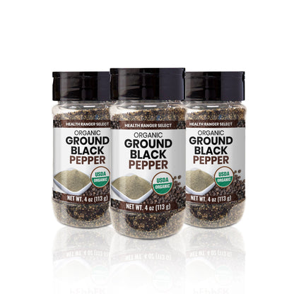 Organic Ground Black Pepper 4oz (113g) (3-Pack)