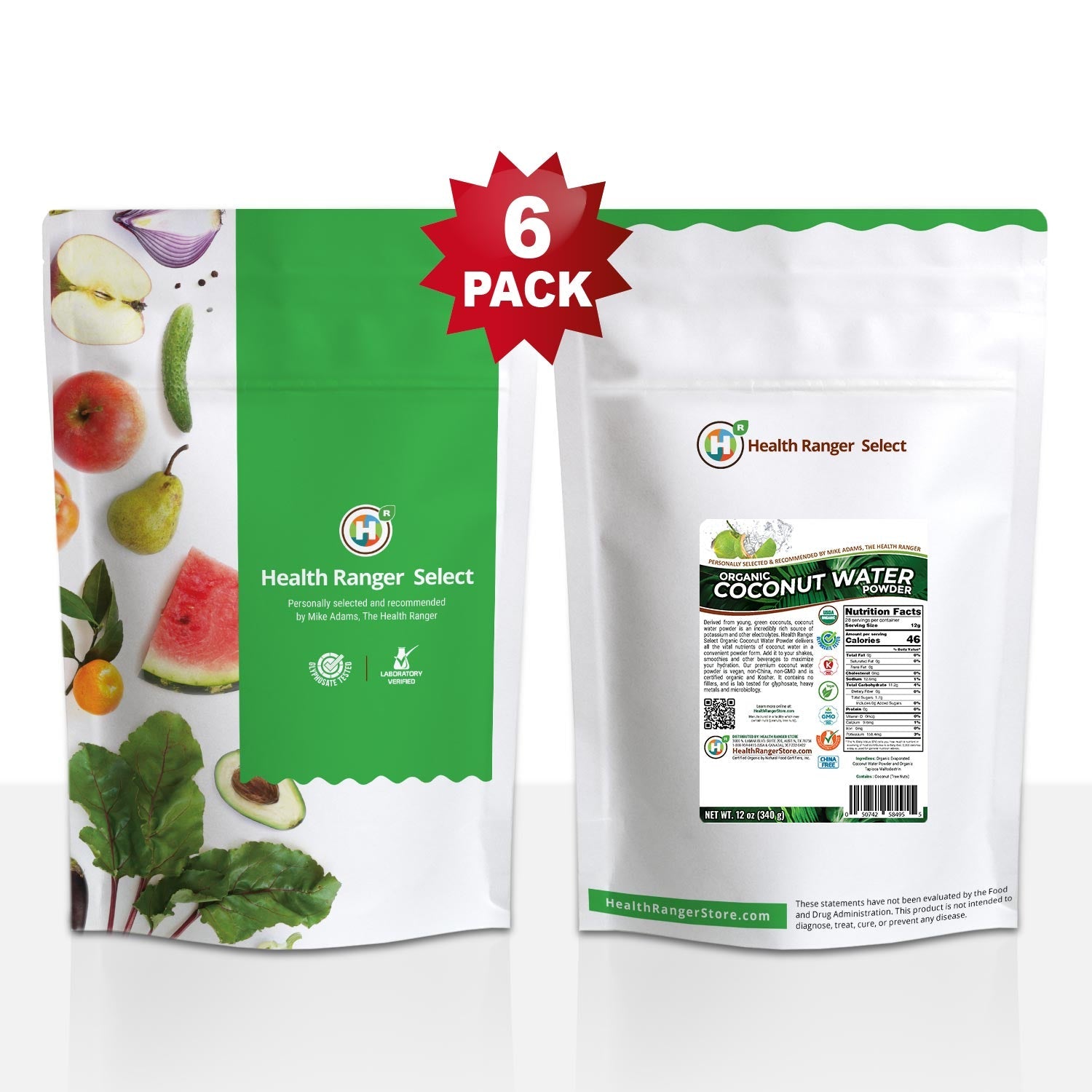 Organic Coconut Water Powder 12oz (340g) (6-Pack)