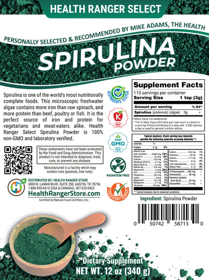 Spirulina Powder 12 oz (340 g) (6-Pack)