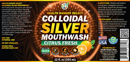 Colloidal Silver Citrus Fresh Mouthwash 12oz (354ml)