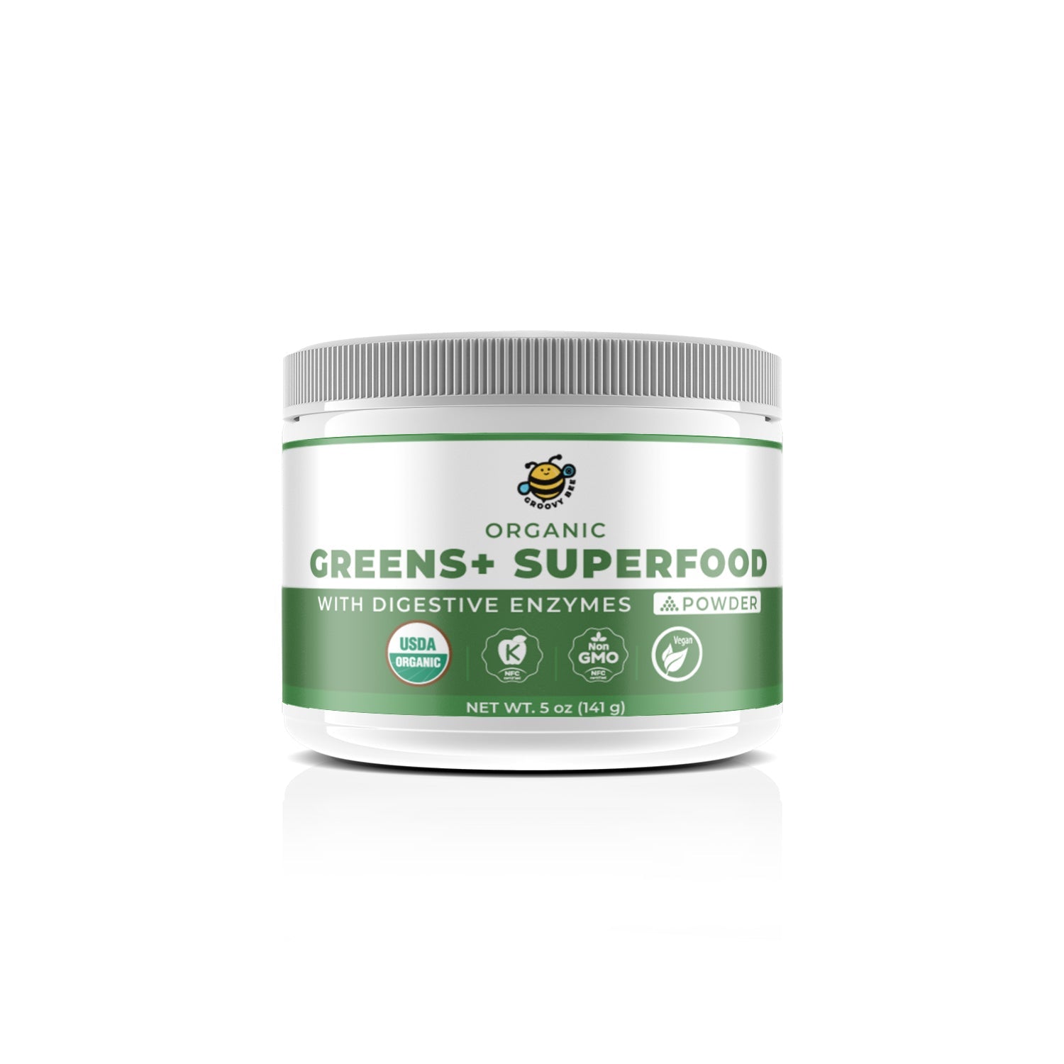 Organic Greens+ Superfood Powder With Digestive Enzymes 5 oz (141 g)