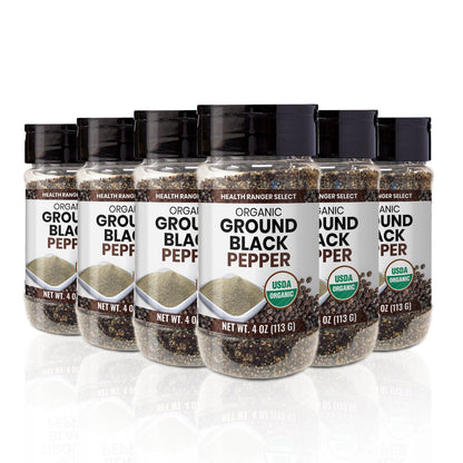 Organic Ground Black Pepper 4oz (113g) (6-Pack)