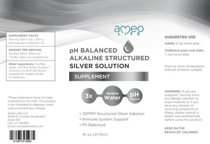 pH Balanced Alkaline Silver Solution 16 oz (473ml)